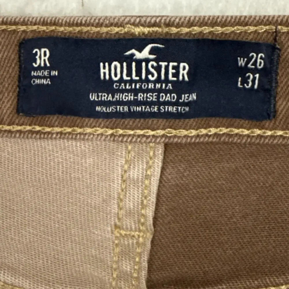 Hollister Ultra High Rise Dad Jeans Women’s 26 Patchwork Colorblock Raw Hem